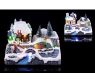 Villaggio di Natale Nataluna con Luci, Suoni e Movimenti - 18,8x26x14,8 cm